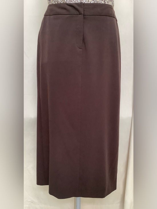 Nine & Co. Dresses & Skirts - Nine & Company Basics Stretch Midi Skirt-Dark Brown-Lightweight-Front Zip-6 Reg